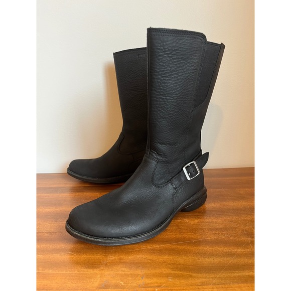 Merrell Andover Peak Black Leather Zip Buckle Tall Boots J17602 W's Size 7.5 - Picture 1 of 7